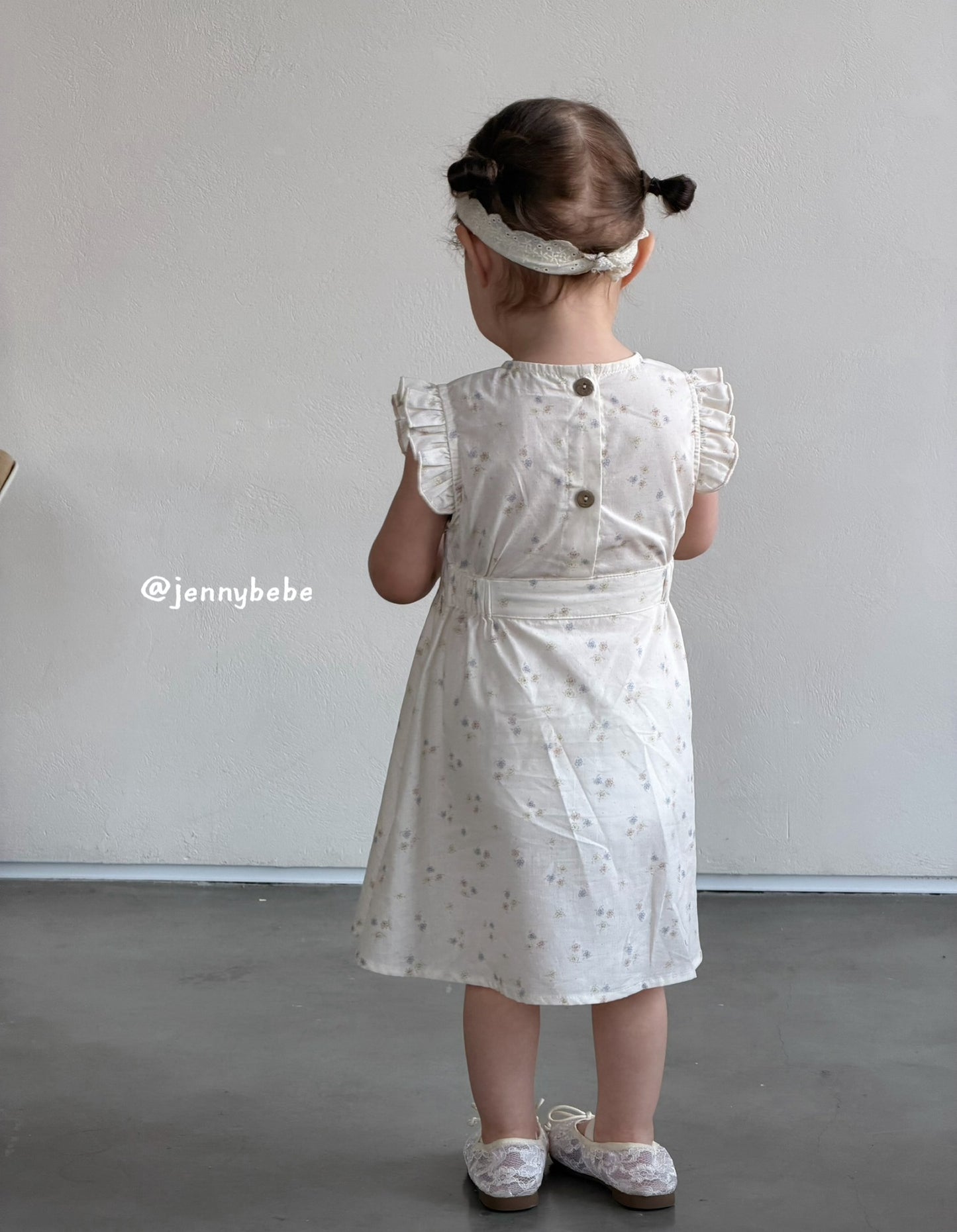 Floral Cotton Frill Dress 花柄 コットン 袖フリル ワンピース【mh0012550】