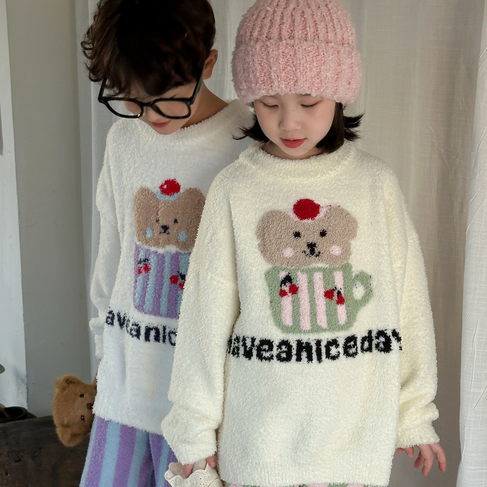 長袖パジャマセット もこもこ ベアくま ルームウェア【mh0011651】