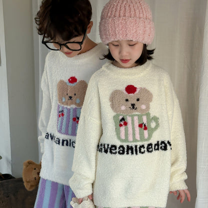 長袖パジャマセット もこもこ ベアくま ルームウェア【mh0011651】