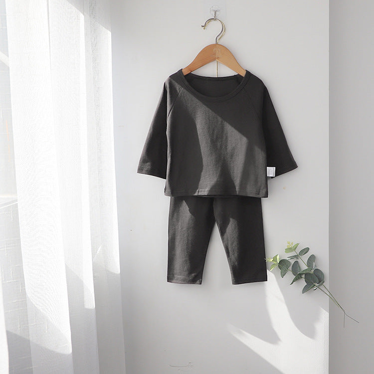 Raglan Sleeve Cotton Lounge Set コットン 無地 ラランスリーブ セットアップ【mh0012667】