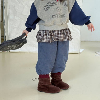 ストライプパンツ 裏ボア ジョガー スウェット カジュアル ボトムス【mh0011605】