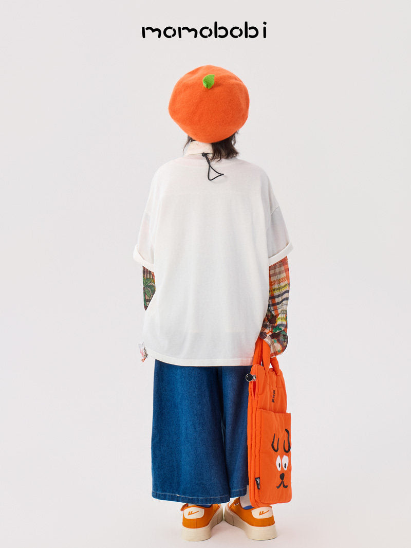 Flower Print Denim Cropped Pants フラワー デニムパンツ【mh0013001】
