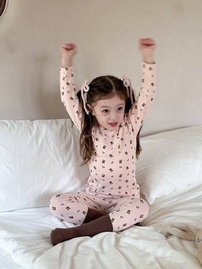 Long Sleeve Printed Pajama Set 長袖 プリント パジャマ セット【mh0012244】