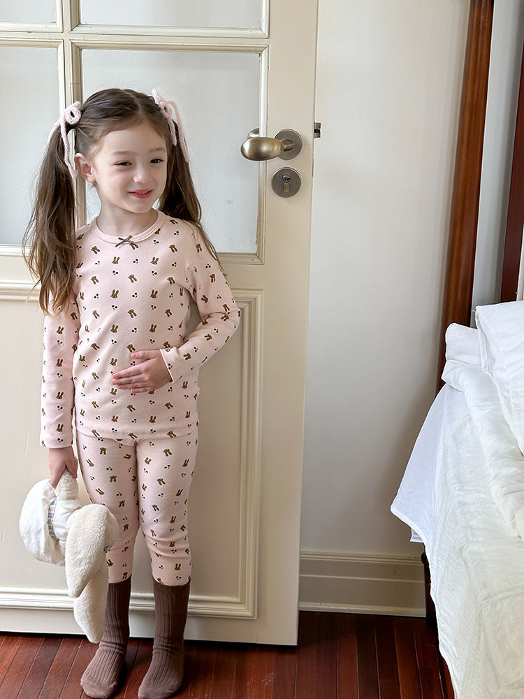 Long Sleeve Printed Pajama Set 長袖 プリント パジャマ セット【mh0012244】