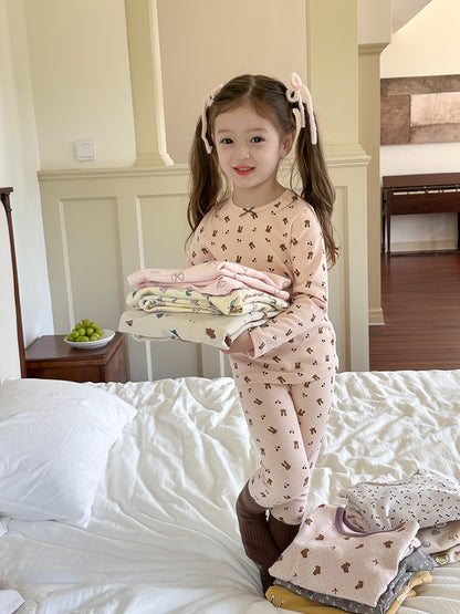 Long Sleeve Printed Pajama Set 長袖 プリント パジャマ セット【mh0012244】