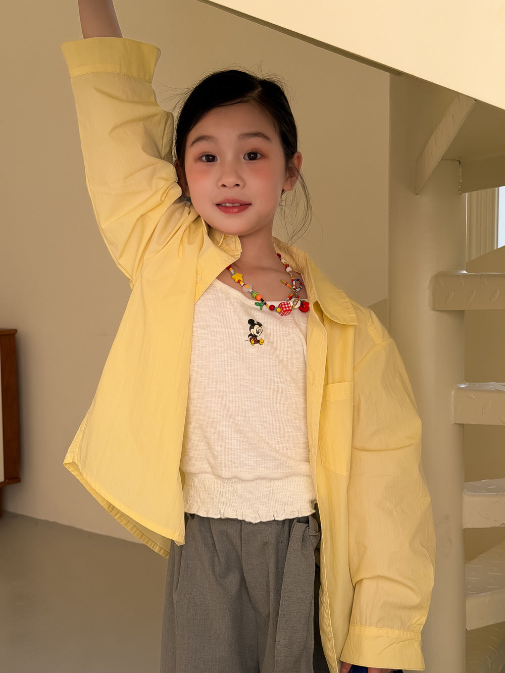 Crinkle Cotton Long Sleeve Shirt [mh0012512]