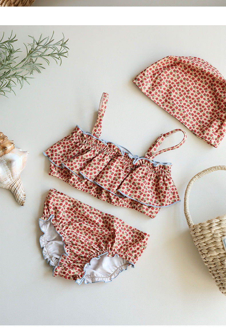 UPF50 Plus Cherry Heart Printed Bikini チェリー ハート 水着【mh0012596】