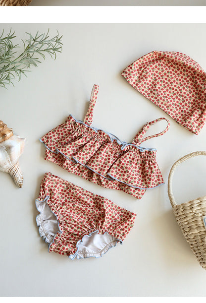UPF50 Plus Cherry Heart Printed Bikini チェリー ハート 水着【mh0012596】
