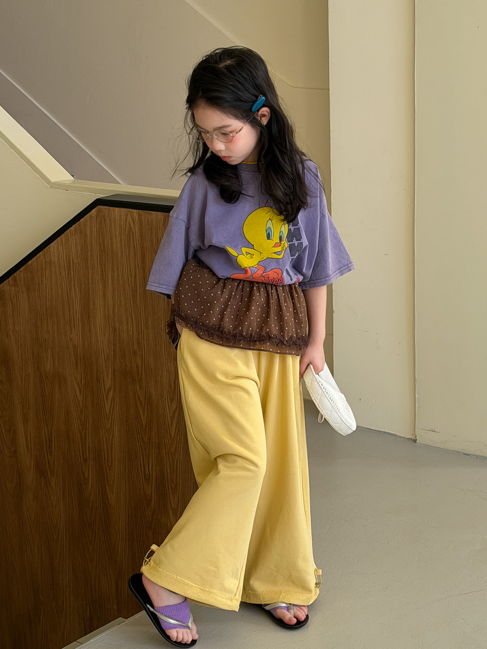 Bird Print Cotton T-shirt バード プリント 半袖Tシャツ【mh0012513】