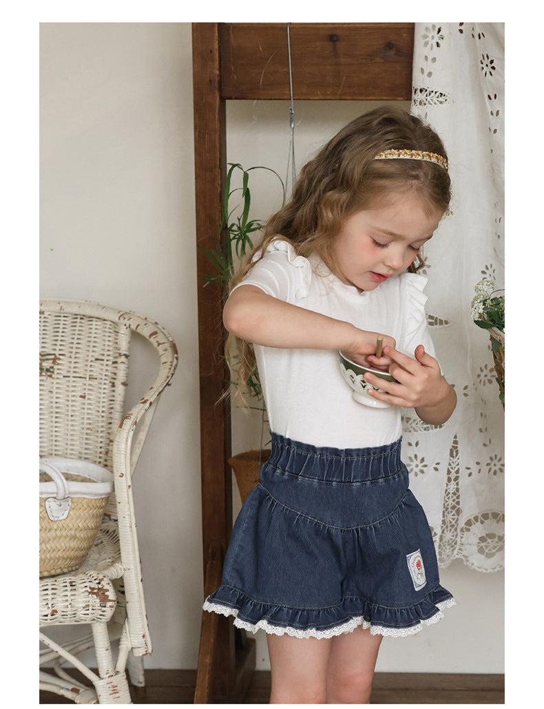 Ruffle Shoulder Tee - Mellow Ruffle Short Sleeve T-Shirt [mh0012986]