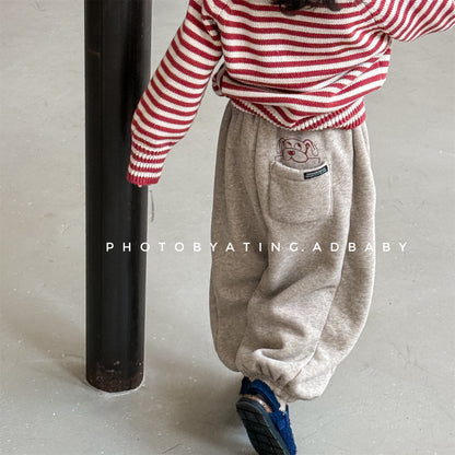 スウェットパンツ 裏ボア ロゴ刺繍 ゆったり ジョガーボトムス【mh0011607】