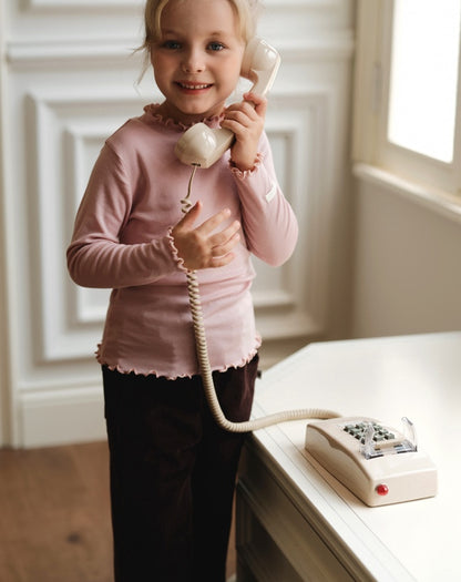 メリノウール キッズ パジャマ ラッフルカラー 長袖 トップス＆パンツ くすみカラー【mh0011572】