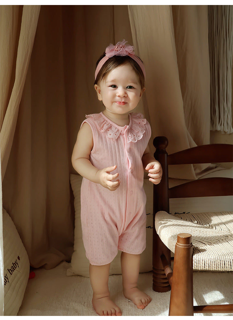 Lace Cotton Romper レース ノースリーブロンパース【mh0013027】