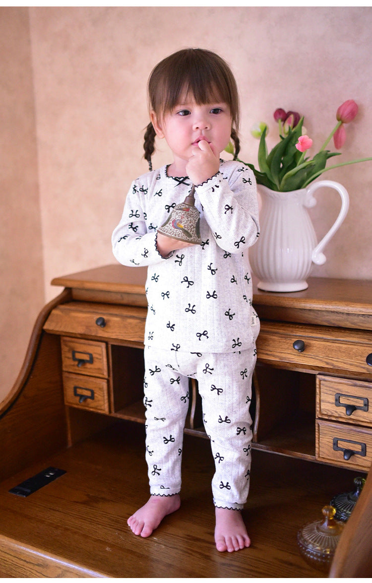 長袖パジャマセット リボン/ハートプリント【mh0011720】