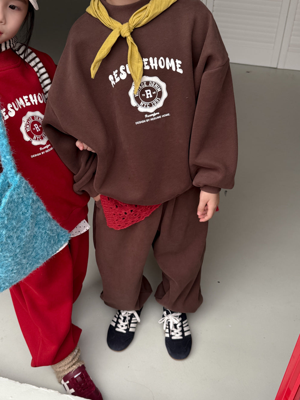 セットアップ キッズ 裏起毛 ロゴ 厚手 スウェット カジュアル ルーズフィット【mh0011670】