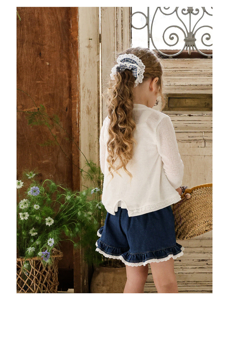 Lace Trim Knit Cardigan Openwork Summer Cardigan [mh0012984]
