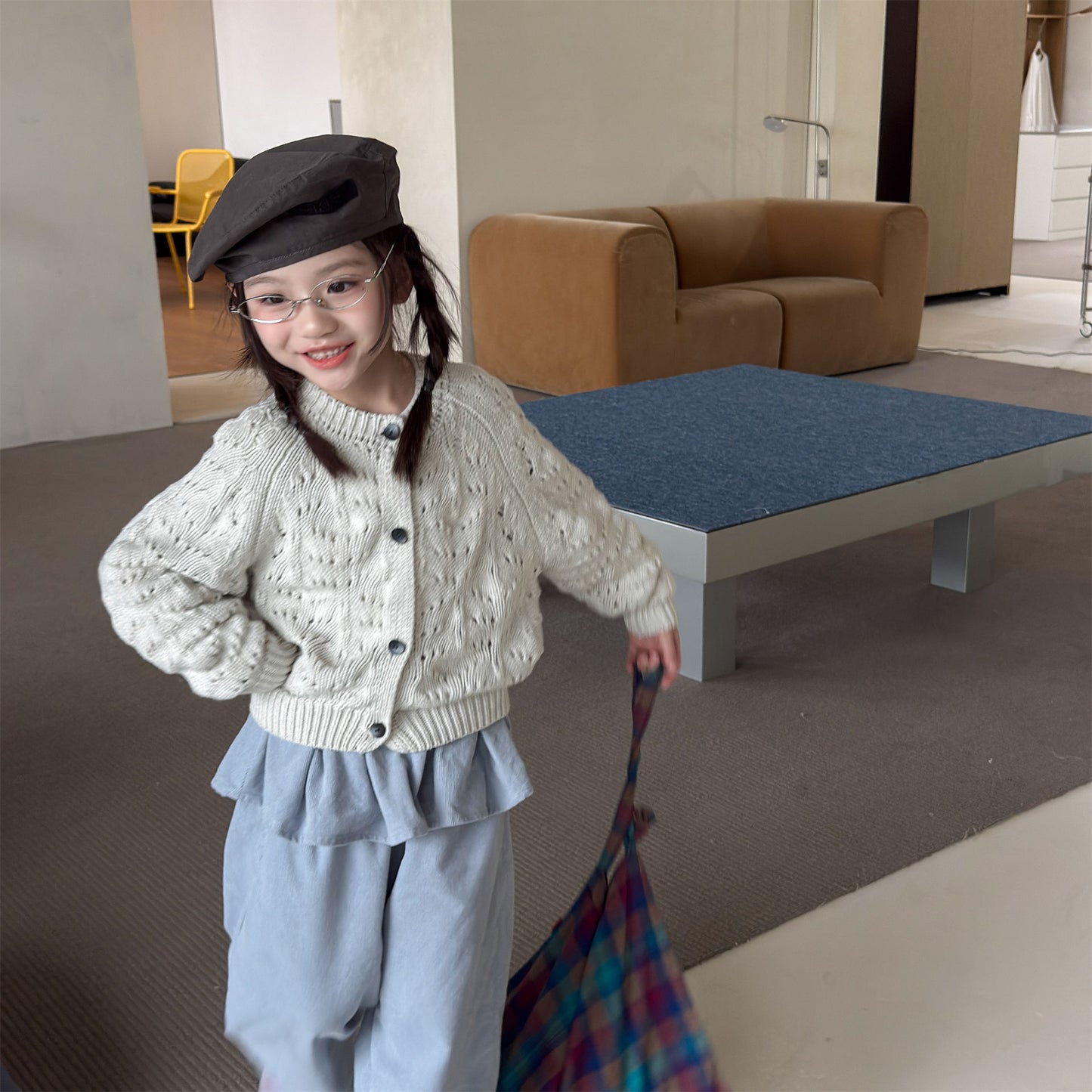 Kids' Openwork Long-Sleeve Knit Cardigan [mh0014055]