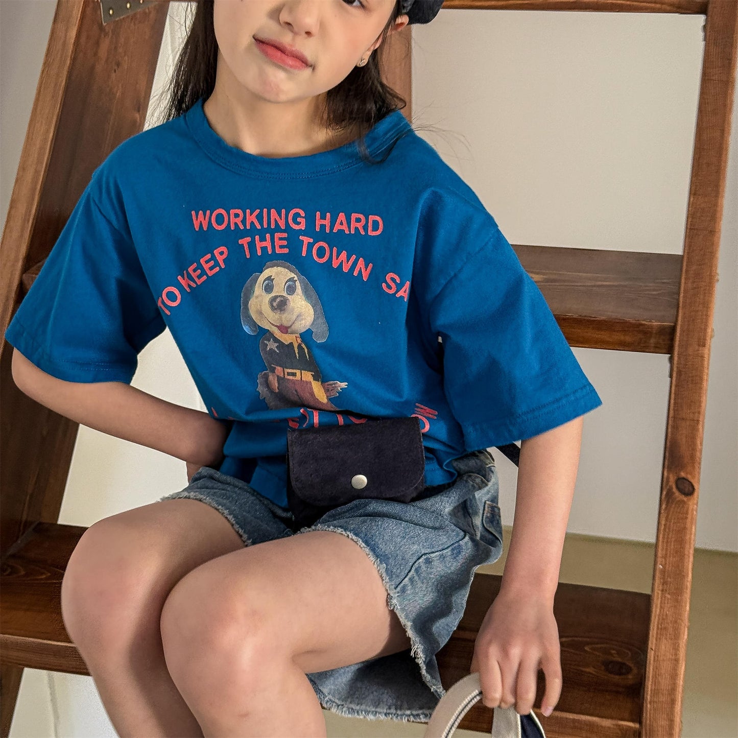 Dog Print Graphic T-shirt ドッグプリント 半袖Tシャツ【mh0013221】