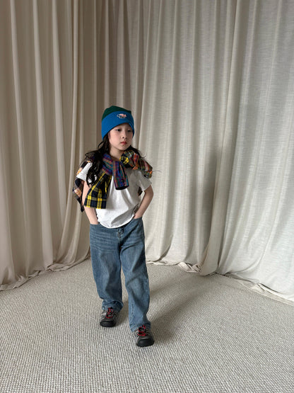 コットンのラフエッジ半袖Tシャツ（ホワイト）
