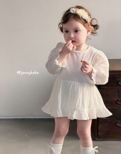 Gauze Puff Sleeve Romper ガーゼ パフスリーブ ロンパース【mh0012527】