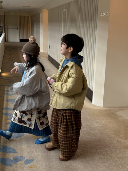 ブルゾンジャケット キッズ 中綿 厚手 ラペル ショート丈 カジュアル アウター【mh0011661】