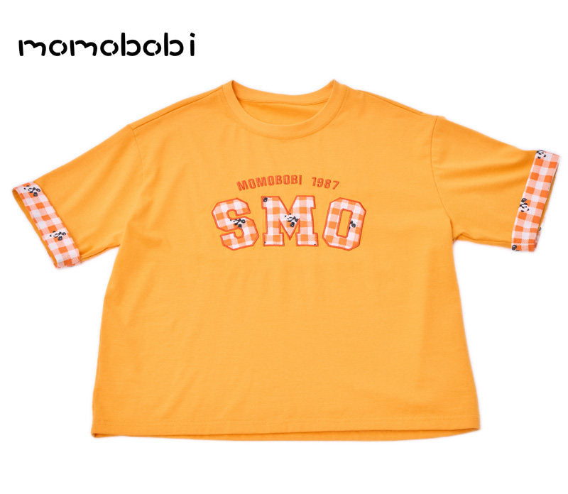 Checkered Patchwork Tee Denim ギンガムロゴ 半袖Tシャツ デニムハーフパンツ【mh0012992】