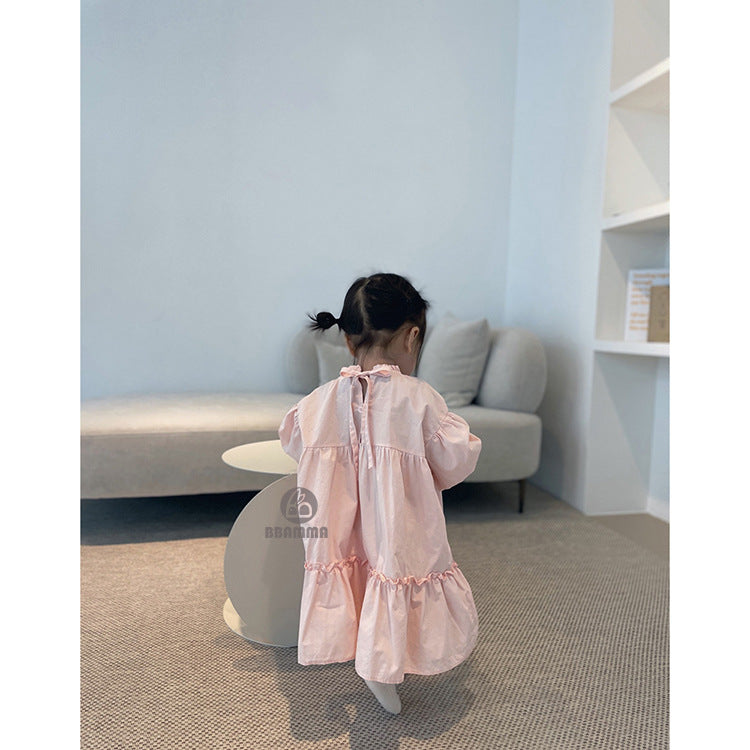 Tiered Cotton Princess Dress ティアード 長袖ワンピース【mh0012639】