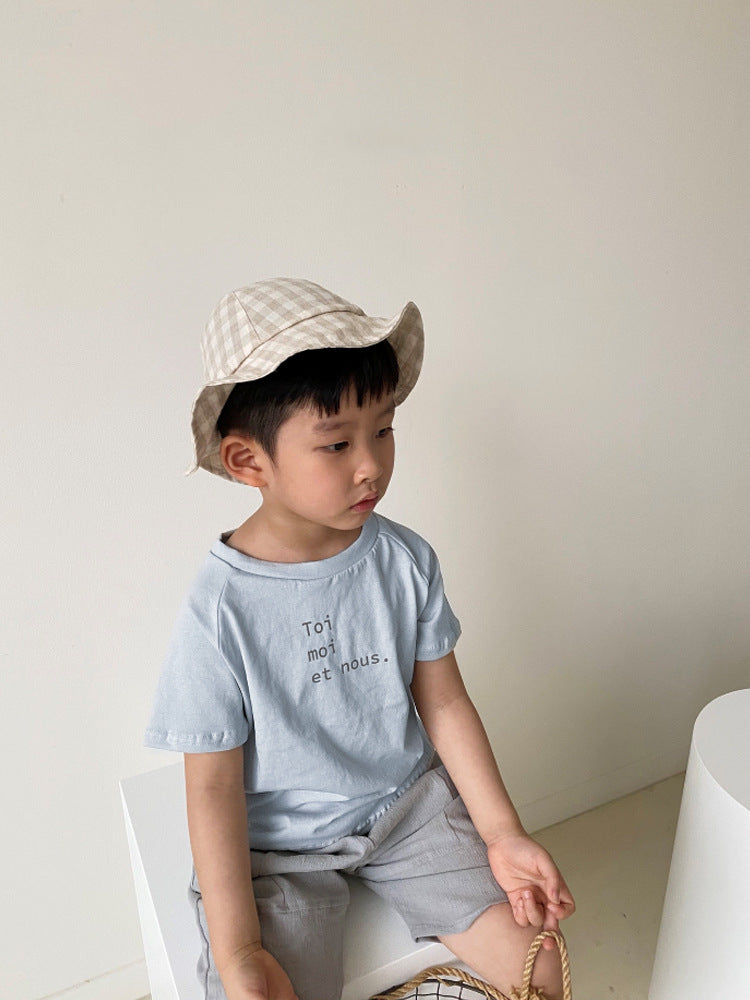 Letter Print Cotton T-shirt ロゴ Tシャツ【mh0012614】