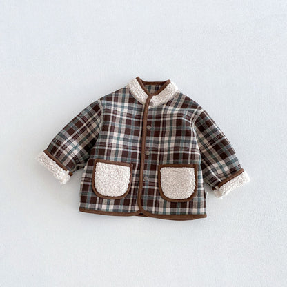 キッズ チェック リバーシブル ボアジャケット / ロールアップ 刺繍 ストレート ロングパンツ【mh0014765】