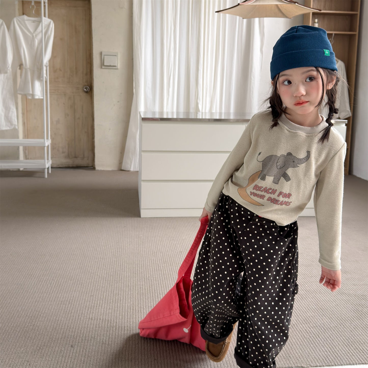 Kids Elephant Print Long Sleeve T-shirt [mh0014054]