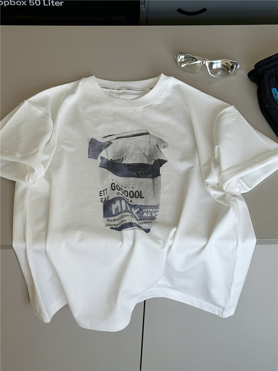 Graphic Cotton Tee ミルクプリント 半袖Tシャツ【mh0012970】