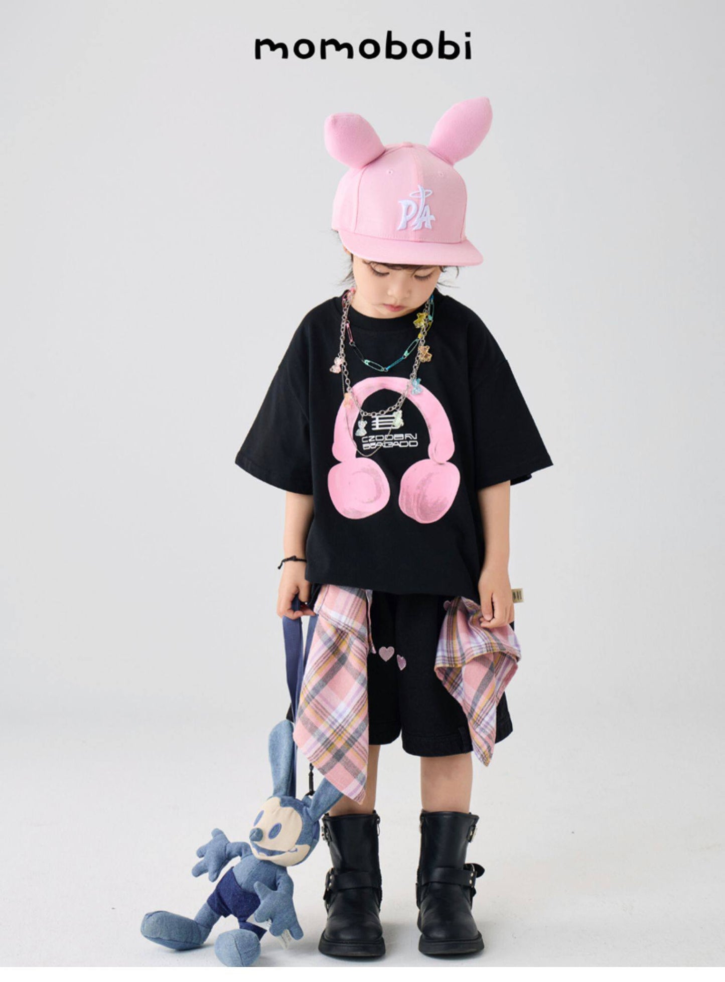 Gummy Bear Multi-Chain Accessory 安全ピン ベア 3連チェーン ネックレス【mh0013009】