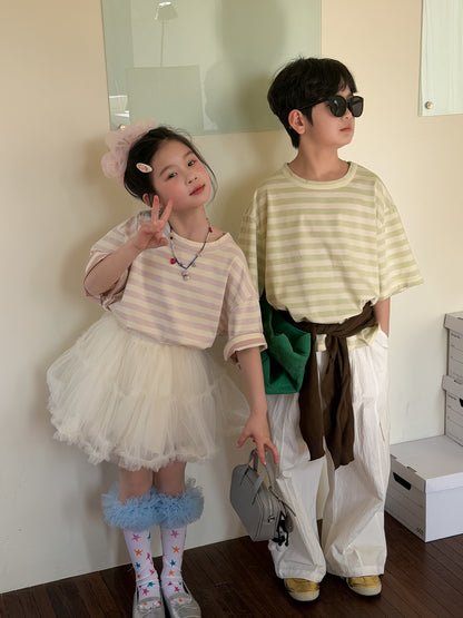 Border Stripe Cotton T-shirt