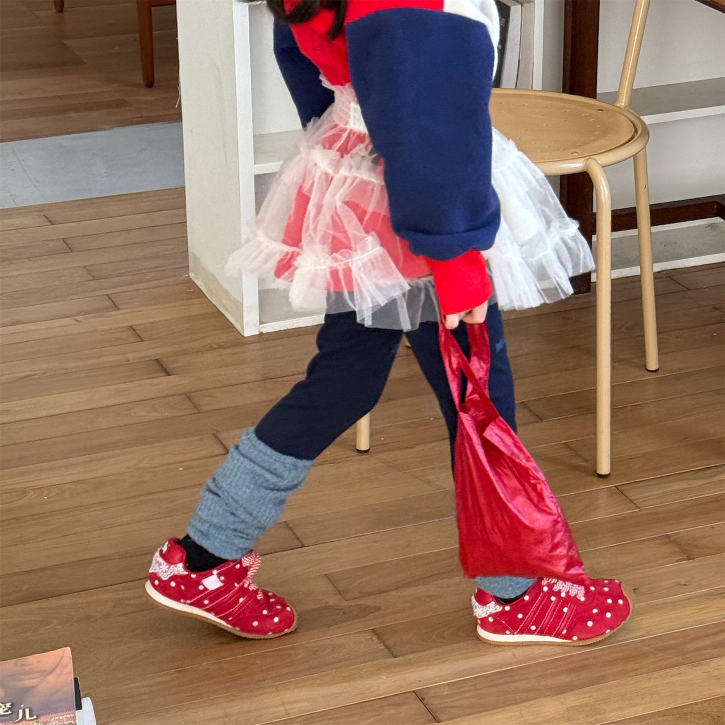 レギンスパンツ 裏起毛 ロゴ刺繍 ドッキング リブ ボトムス【mh0011611】