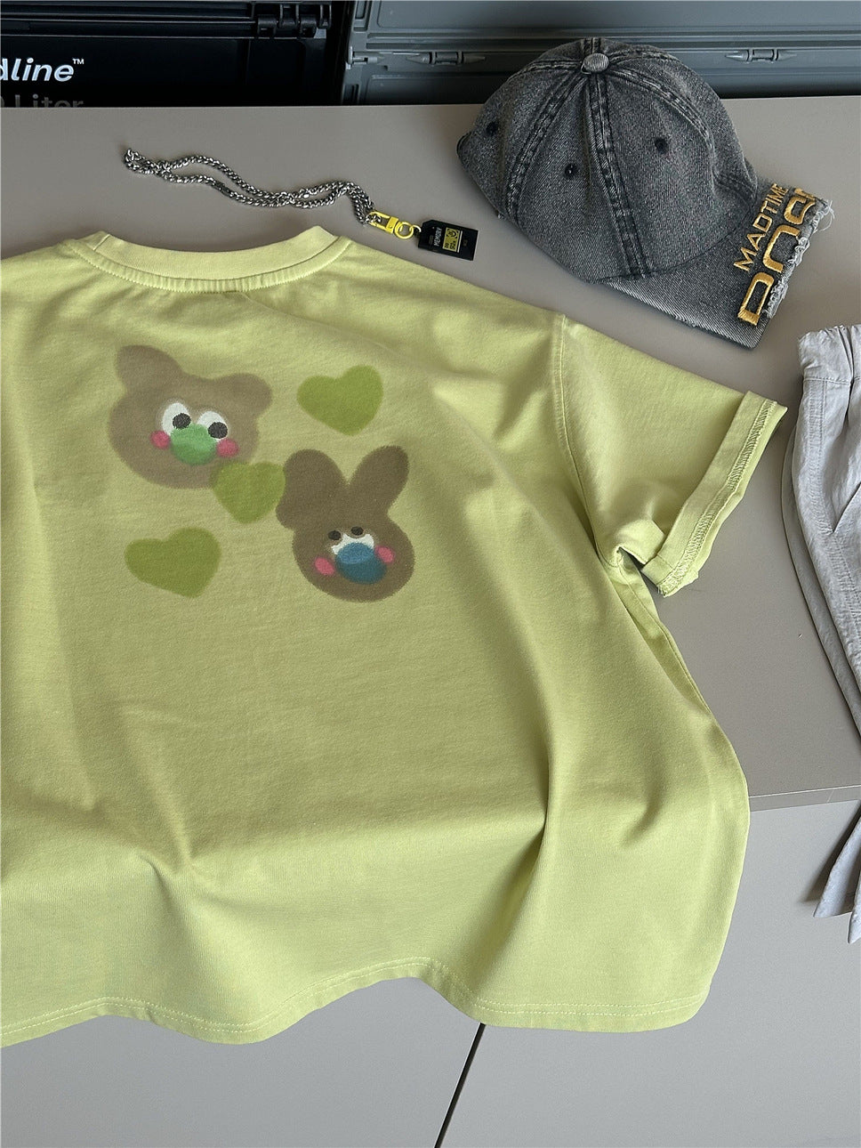 Graphic Rabbit Tee アニマルプリント 半袖Tシャツ【mh0012971】