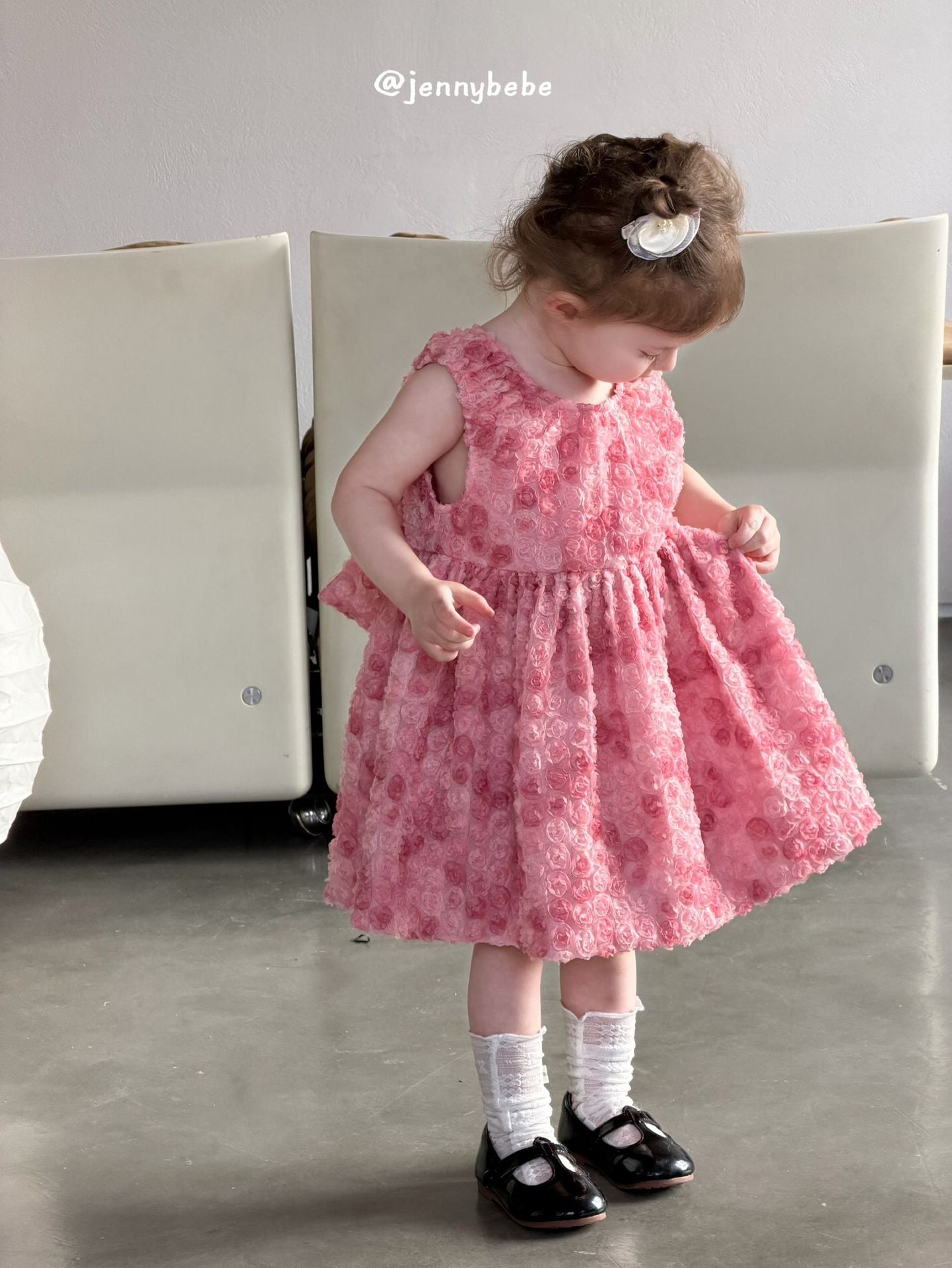 Rose Mesh Sleeveless Princess Dress 立体 ローズ チュール ワンピース【mh0012544】