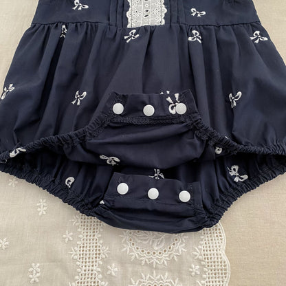 Bow Embroidery Ruffle Romper Dress ラッフル ロンパース ワンピース【mh0013161】