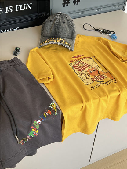 Graphic Sweat Shorts ロゴプリント ハーフパンツ【mh0012962】