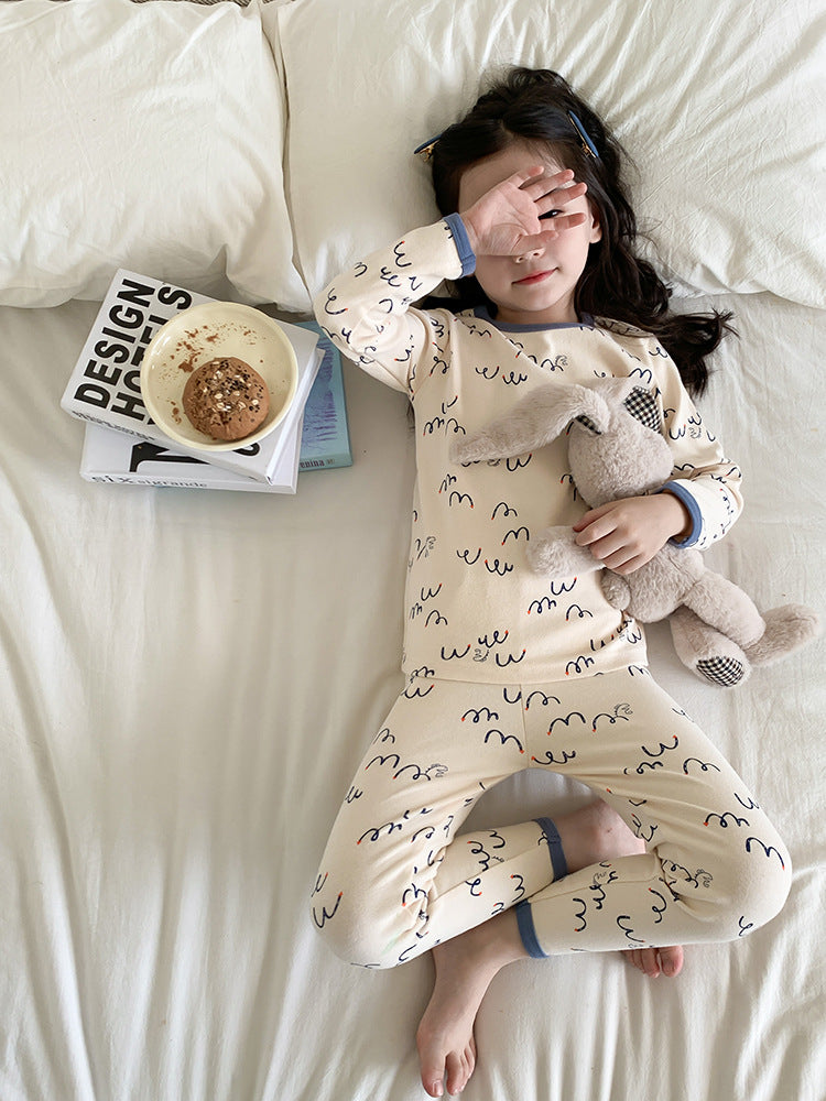 Long Sleeve Printed Pajamas 長袖 プリント パジャマ セット【mh0012243】