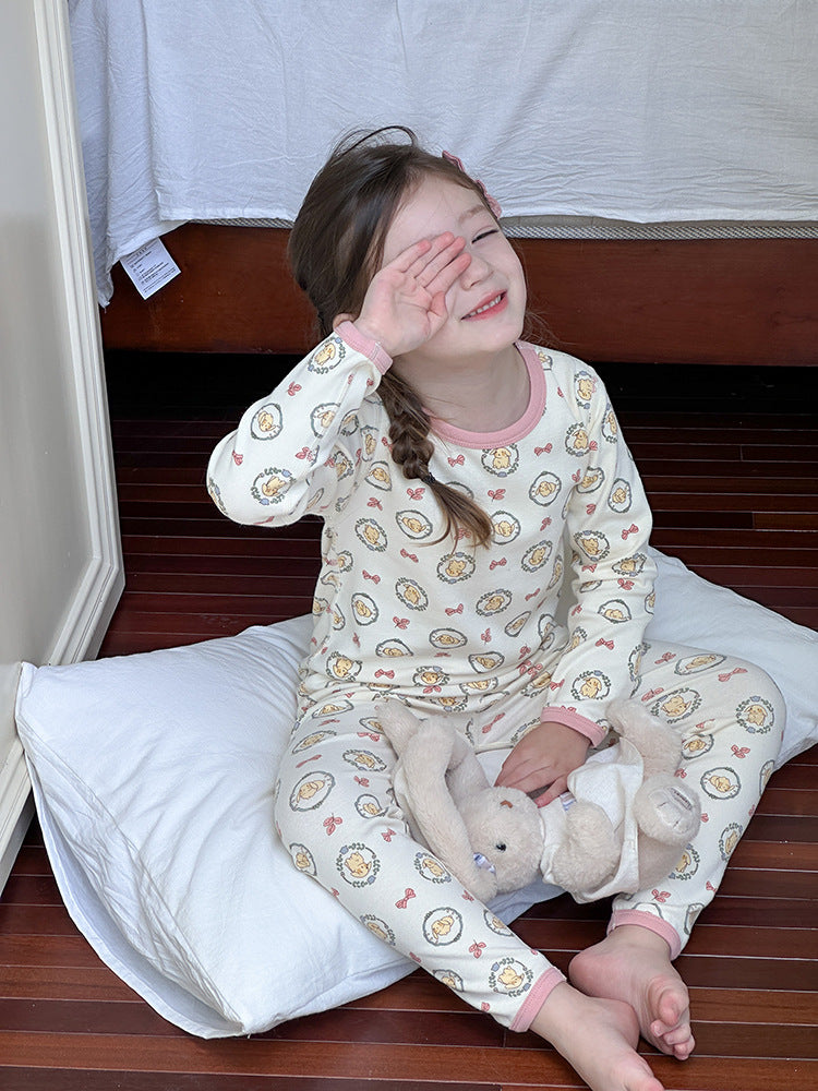 Long Sleeve Printed Pajama Set 長袖 プリント パジャマ セット【mh0012244】