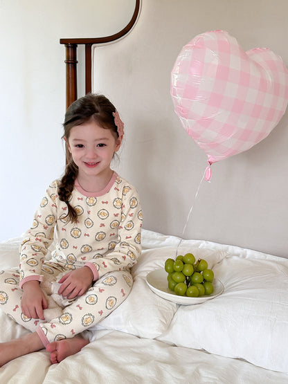 Long Sleeve Printed Pajama Set 長袖 プリント パジャマ セット【mh0012244】