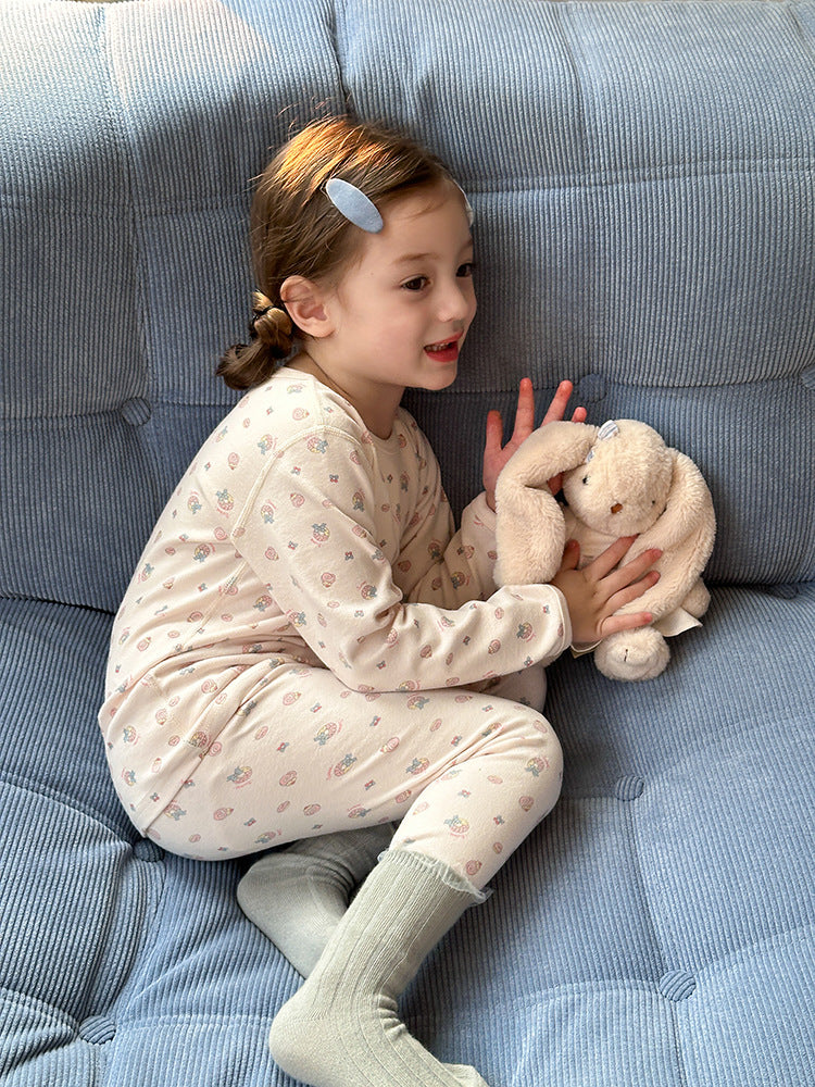 Long Sleeve Printed Pajama Set 長袖 プリント パジャマ セット【mh0012244】