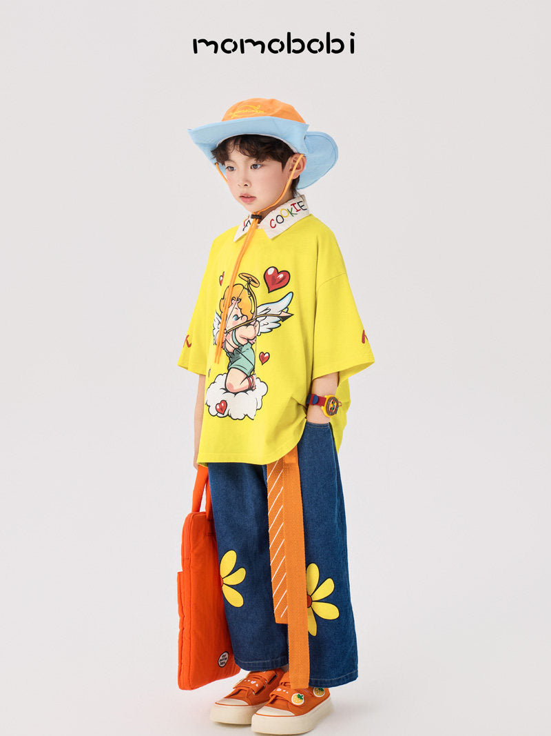Flower Print Denim Cropped Pants フラワー デニムパンツ【mh0013001】