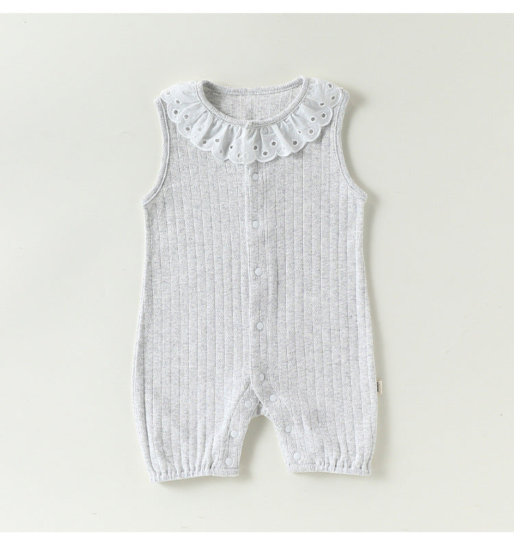 Lace Cotton Romper レース ノースリーブロンパース【mh0013027】