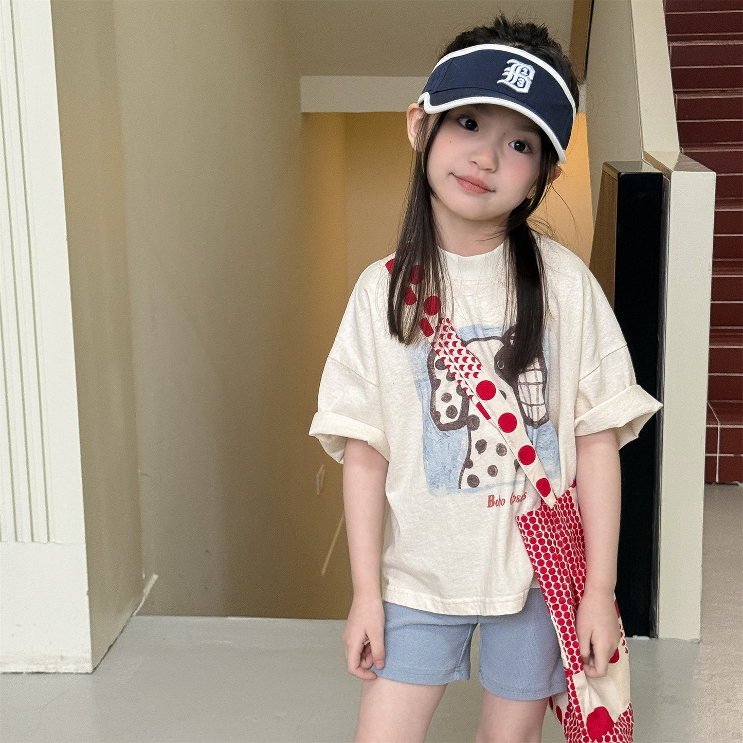 Dalmatian Graphic Cotton Jersey Top Short Sleeve T-shirt アニマル プリント Tシャツ【mh0012660】