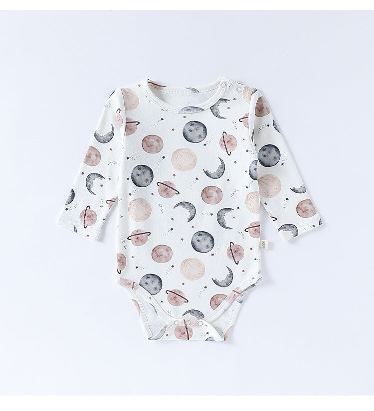 長袖ロンパース/パンツ ストライプ スペース宇宙 ドットプリント【mh0011716】