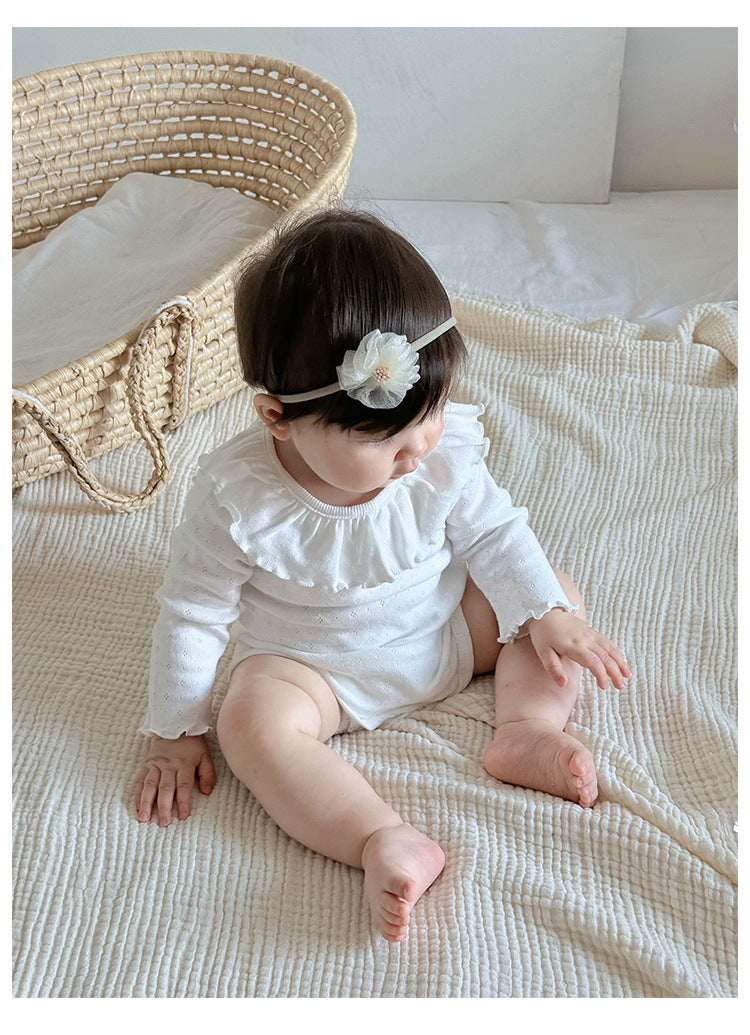 Ruffle Collar Bodysuit フリルカラー 長袖ロンパース【mh0013031】