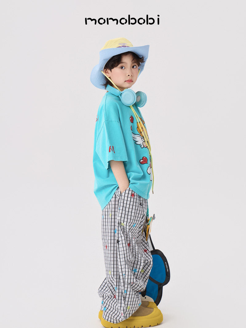 Star Print Stretch Pants カラフルスター ロングルーズパンツ【mh0013004】