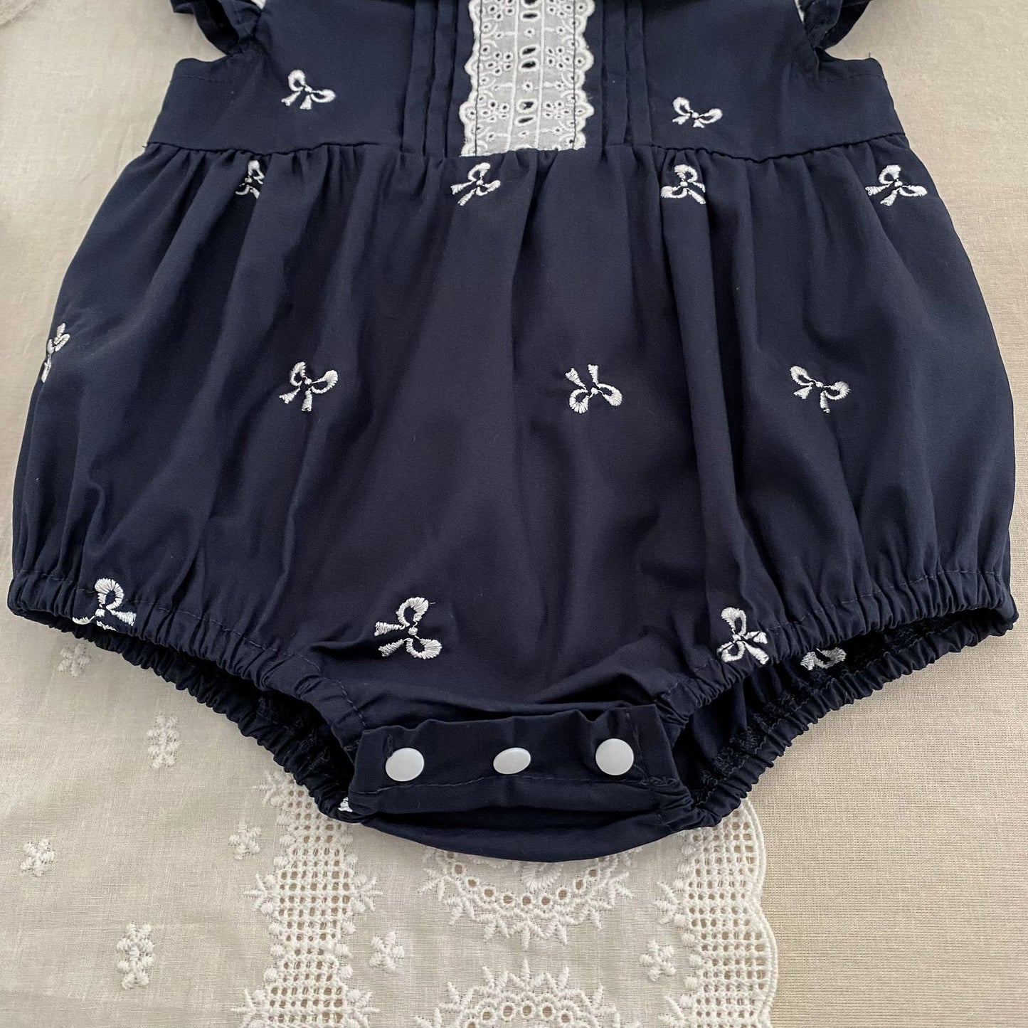 Bow Embroidery Ruffle Romper Dress ラッフル ロンパース ワンピース【mh0013161】