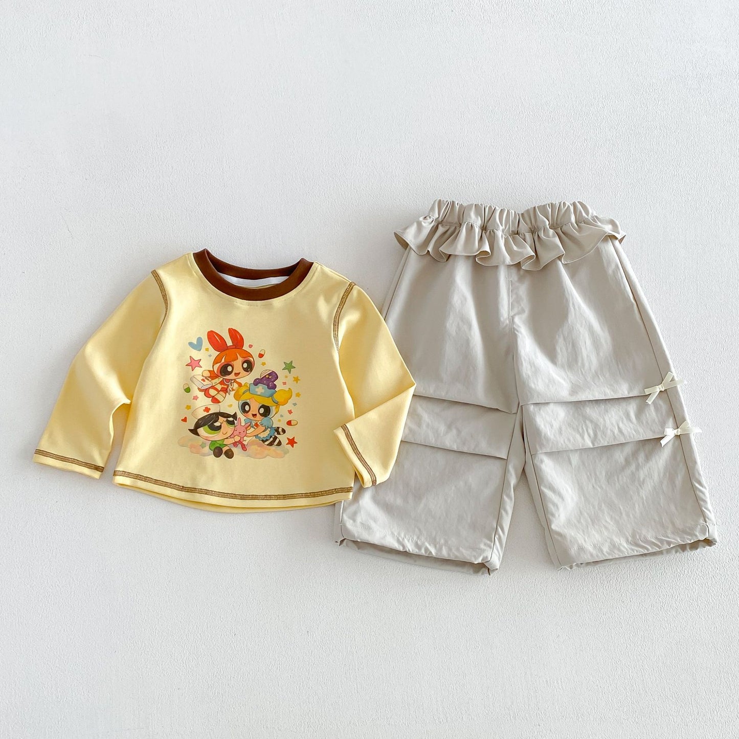 キッズ キャラクター プリント 長袖Tシャツ ワークパンツ【mh0014033】